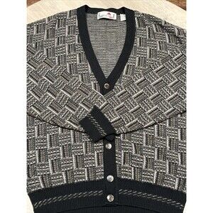 VINTAGE Florence Tricot Men's Cardigan Grandpa Sweater Size M Made In Italy